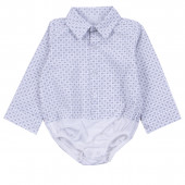 Бебешки официален комплект с боди -риза в цвят мента 3