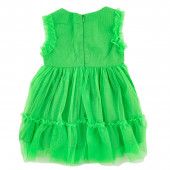 Лятна рокля от тюл и памук в зелено "Бояна" 2