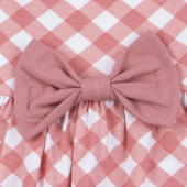 Детски летен комплект с панделка в опушено розово 4
