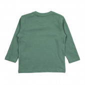 Бебешка памучна блуза "Frog" в зелено 2