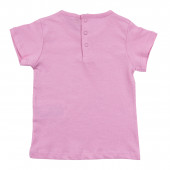 Бебешка памучна тениска "Dream" в наситено розово 2