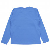 Детска блуза с джобче в синьо 2