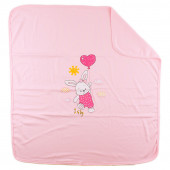 Бебешка двупластова памучна пелена в розово 90/90 см. 2