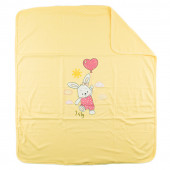 Бебешка двупластова памучна пелена в жълто 90/90 см. 2