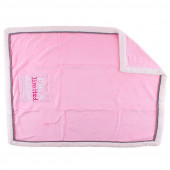 Бебешко одеяло в розов цвят с надпис 92/76 см  2