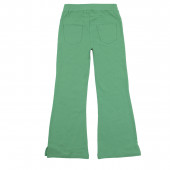Трикотажен панталон с широк крачол в зелено 2