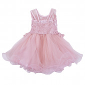 Детска официална рокля "Рени" в пастелно розово 5