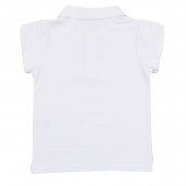 Детска тениска с якичка и нежна дандела в бяло 2