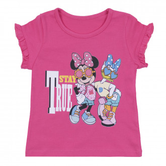 Детска тениска "Stay true" в наситено розово 1