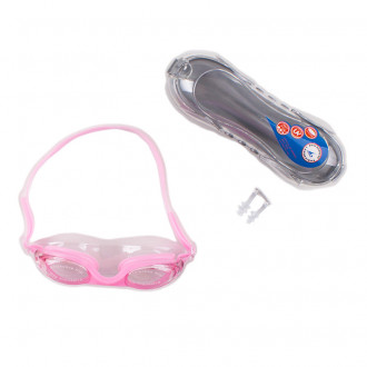 Комплект очила за плуване и тапи за уши в розово 1