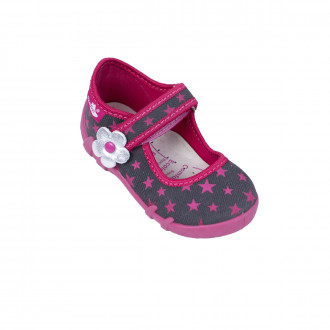 Анатомични дишащи текстилни обувки за момичета "Pink stars" 1