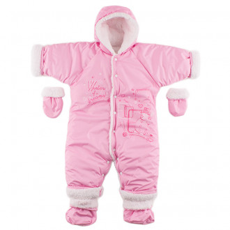 Бебешки ескимос за момичета в розово (3 - 12 мес.) 1