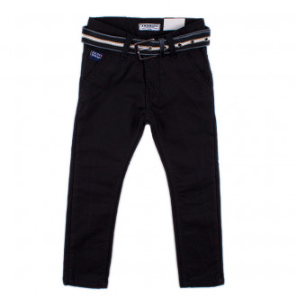 Ватиран панталон в черен цвят с колан за момчета (3 - 12 год.) 1