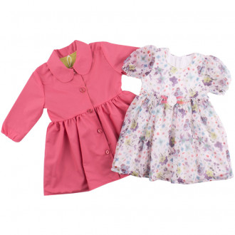 Бебешки комплект шлифер и рокля (6 - 24 мес.) 1