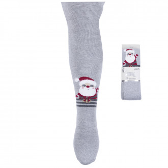 Коледен термо чорапогащник "Santa Claus" в сиво 1