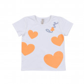Детски летен комплект с пола-панталон в бяло и оранжево 2