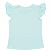 Едноцветна блузка с къдрички в млечна мента 3