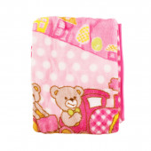 Бебешко одеяло в розово с апликация 95/125 см  2