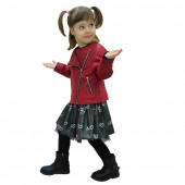 Детско късо яке от екокожа в бордо за момичета (4 - 11 год.) 4