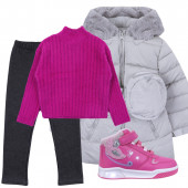 Зимно яке с пухена качулка и чантичка 8