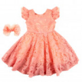 Официална рокля "Кармен" в наситено розов цвят 3