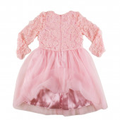 Детска празнична рокля с 3D цветя в розово (2 - 9 год.) 2