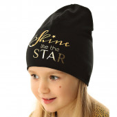 Двупластова трикотажна шапка "Shine like the star" в сиво 2