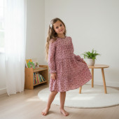 Детска памучна рокля с цветчета 3