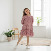 Детска памучна рокля с цветчета 2