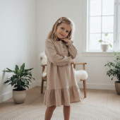 Детска памучна рокля ''Саня'' в бежово 3