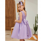 Официална рокля с аксесоар за коса в лилаво 2