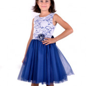 Празнична рокля "Агнес" в синьо (7 - 12 год.) 3