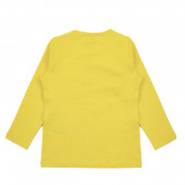 Бебешка памучна блуза за момичета в жълто 2