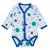 Бебешки памучен комплект за момчета "Космос" в бяло и синьо 2