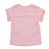 Детска памучна тениска в розово 2