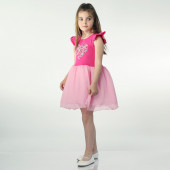 Детска рокля "Лятна приказка"  в циклама и розово 2