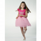 Детска рокля "Лятна приказка"  в циклама и розово 3