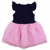 Детска рокля "Лятна приказка" в тъмносиньо и розово 3
