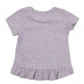 Детска памучна тениска в сив меланж  2