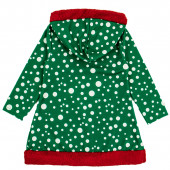 Коледна рокля с качулка в зелено 2