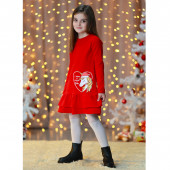 Коледна ватирана рокля "Christmas magic" в червено 2