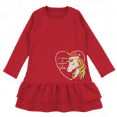 Коледна ватирана рокля "Christmas magic" в червено 2