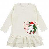 Коледна ватирана рокля "Christmas magic" в екрю 2