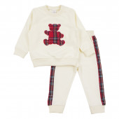 Комплект "Коледно мече" в  цвят крем 2