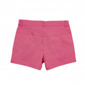 Kъси панталони с басти в  наситено розово 2