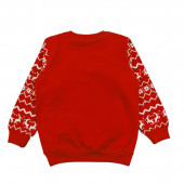 Коледна ватирана блуза "Еленче" в червено 3