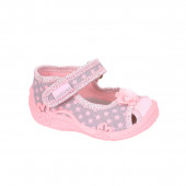 Анатомични дишащи текстилни обувки за момичета в розово и сиво  2
