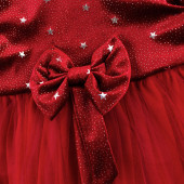 Плюшена рокля в червено " Звездичка" 2