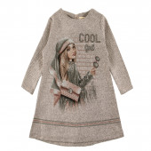 Комплект рокля и раница "Cool girl" в сиво 2