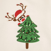 Коледна ватирана блуза "Christmas tree" в бяло 3